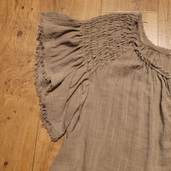 Free People Cotton Oversized Mini Dress Olive Size S - Picture 4 of 6